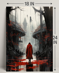 The Red Cloak In A Dystopian Realm Poster