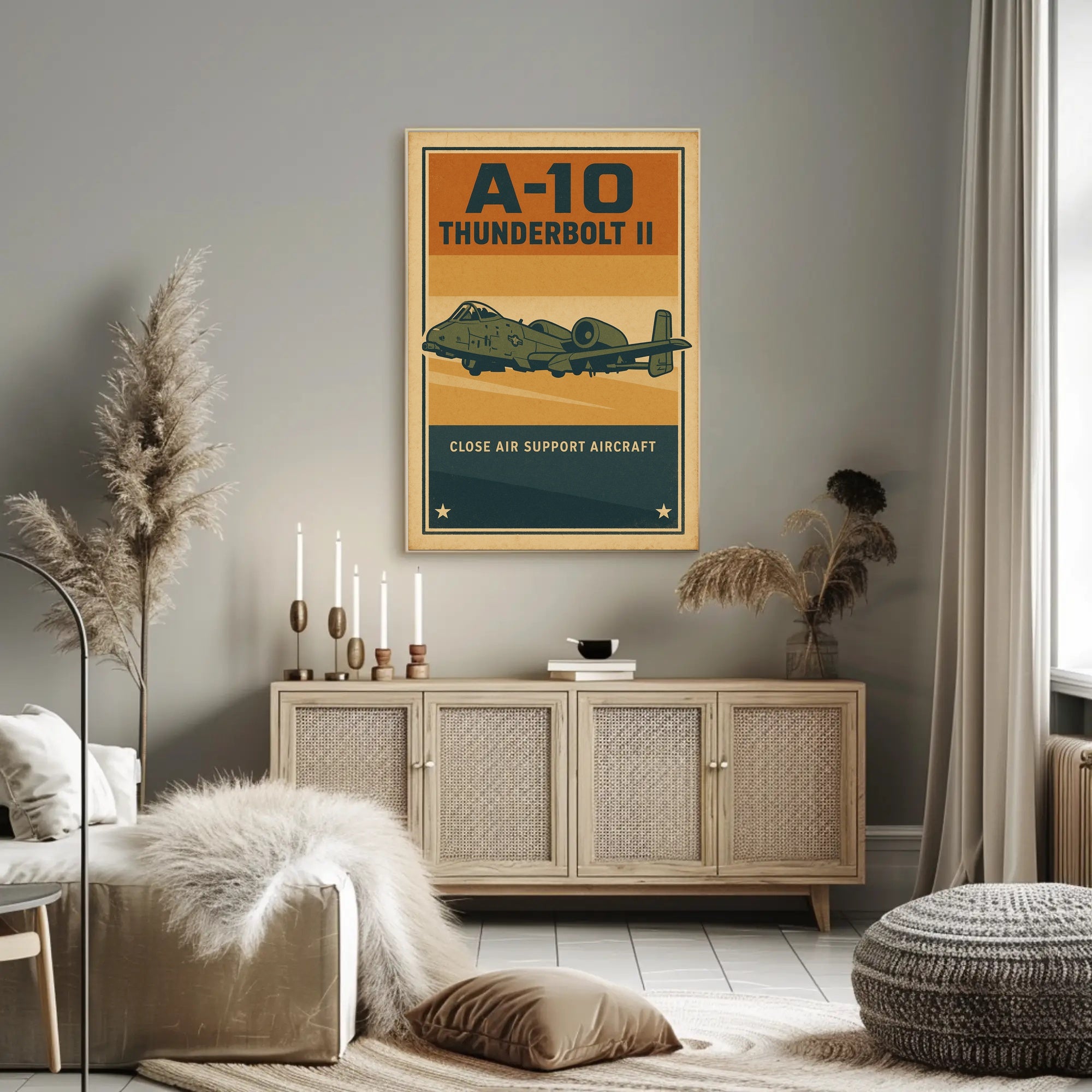 A-10 Thunderbolt II Retro Design Military Recruitment Poster