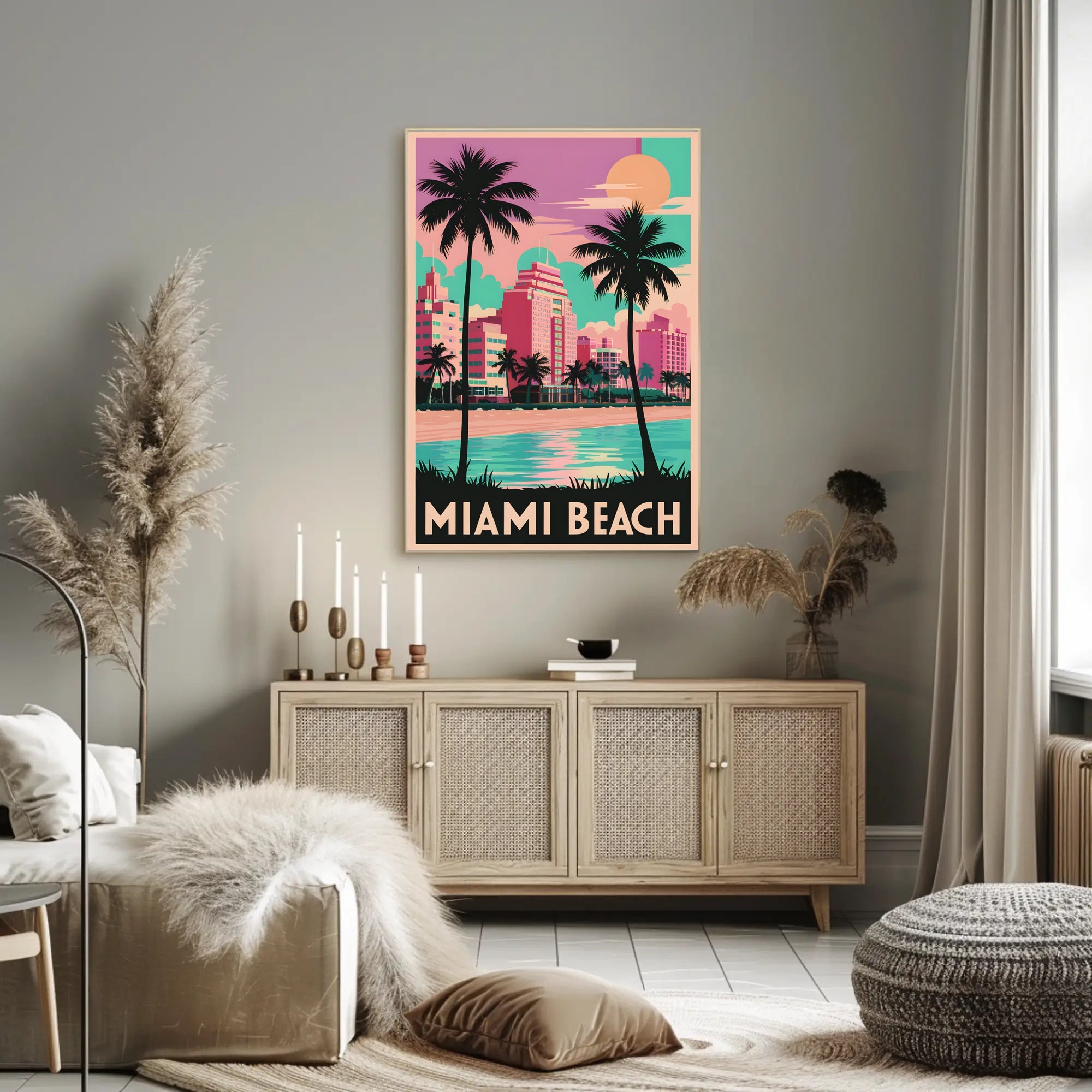 Miami Beach Sunset Poster