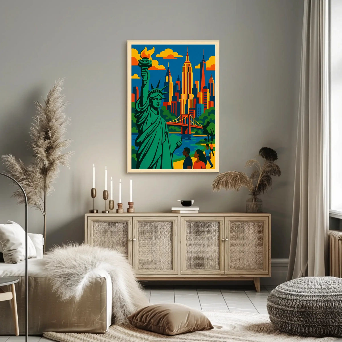 New York City Skyline Poster Modern Urban Wall Art
