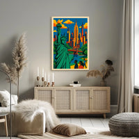 New York City Skyline Poster Modern Urban Wall Art