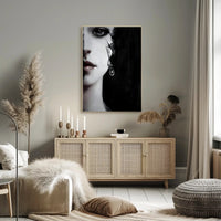 Striking Surreal Portrait Black & White Artistic Poster PosterGoat