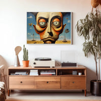 Surreal Face and Whimsical Desert Artistic Poster