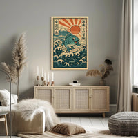 Surfing Fish Adventure Poster PosterGoat