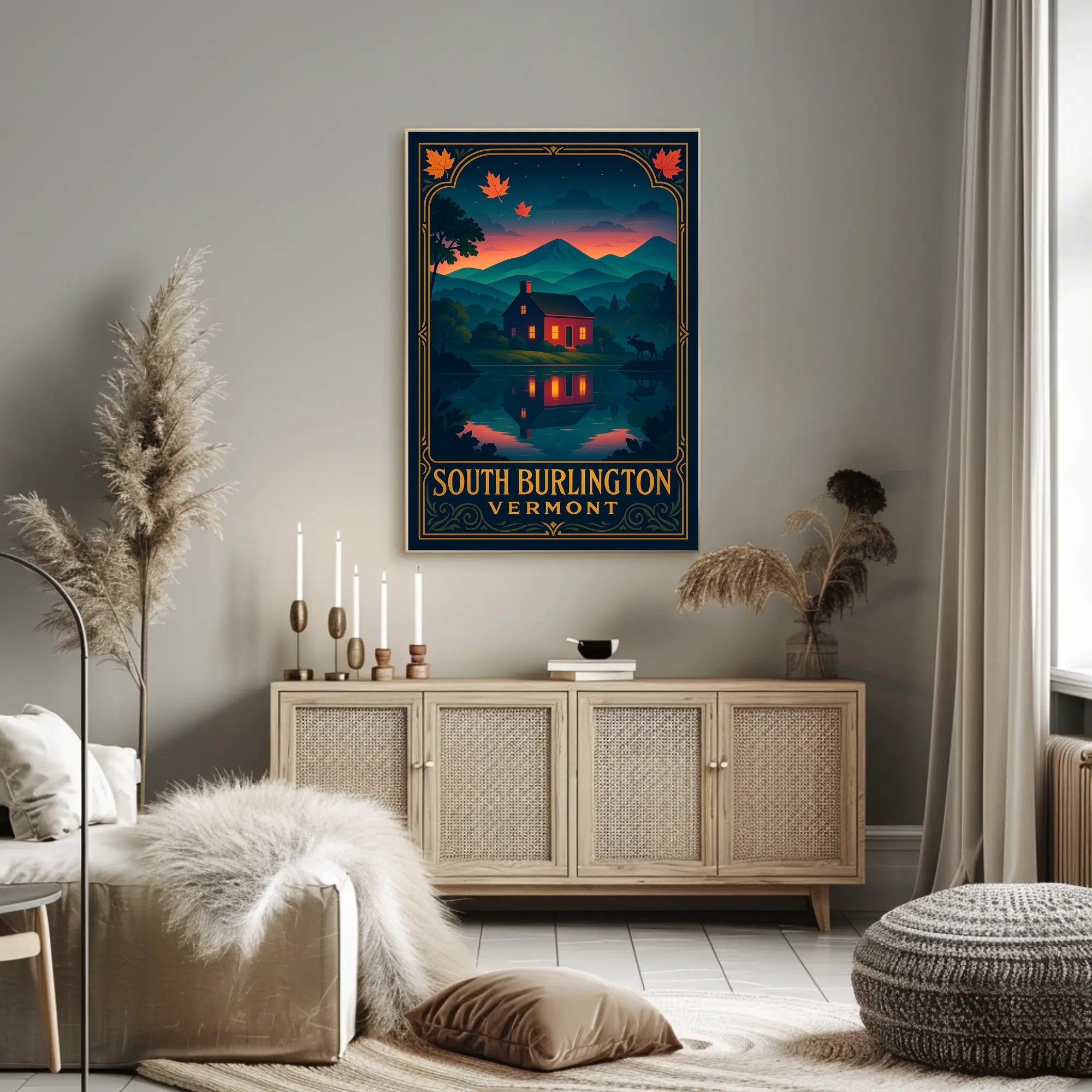 Scenic Autumn in South Burlington Poster