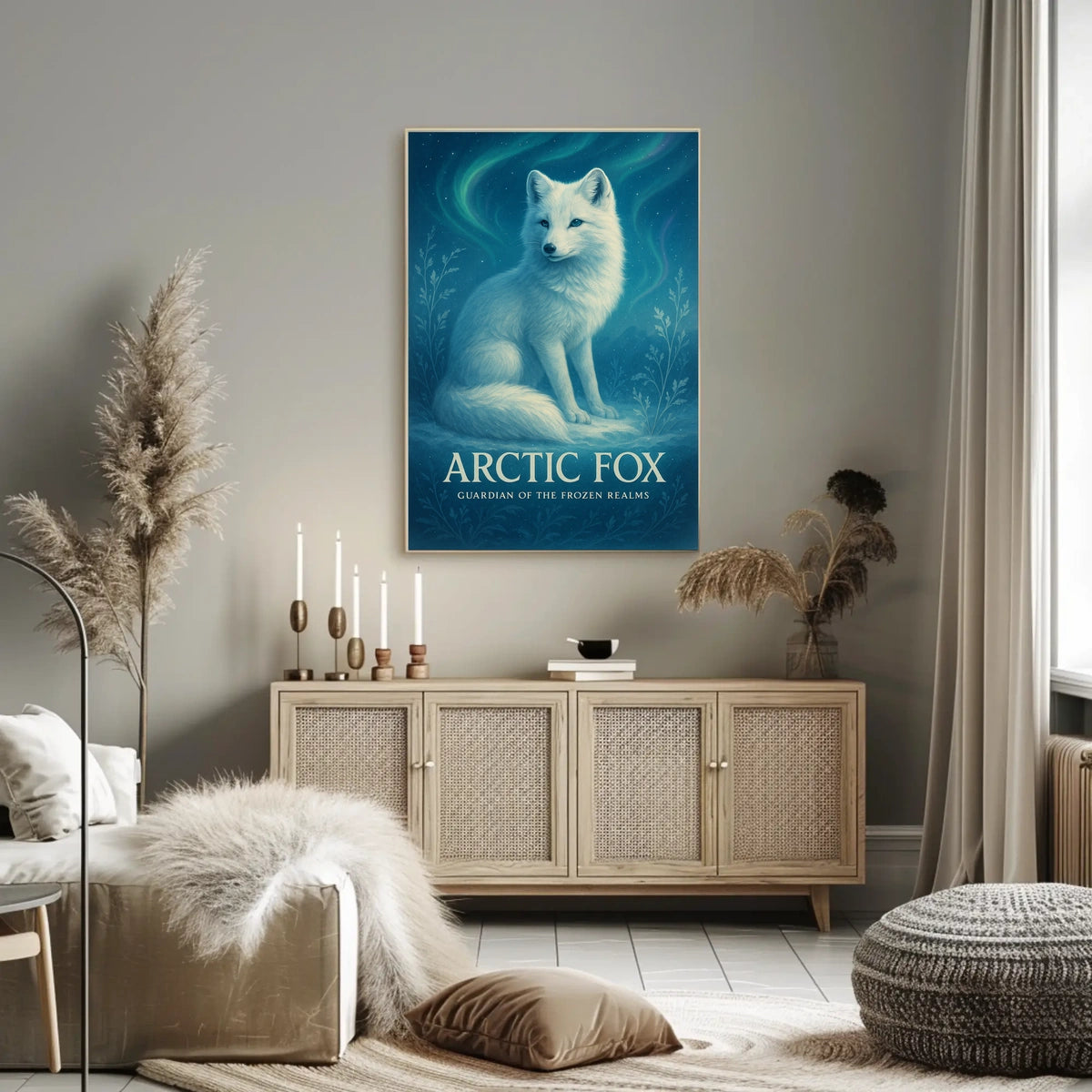 Arctic Fox Guardian of the Frozen Realms Poster