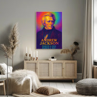 Andrew Jackson 7th President of the United States Neon Gradient Overlay Poster
