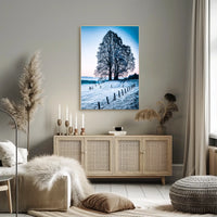Majestic Winter Tree Scenic Landscape Art Poster