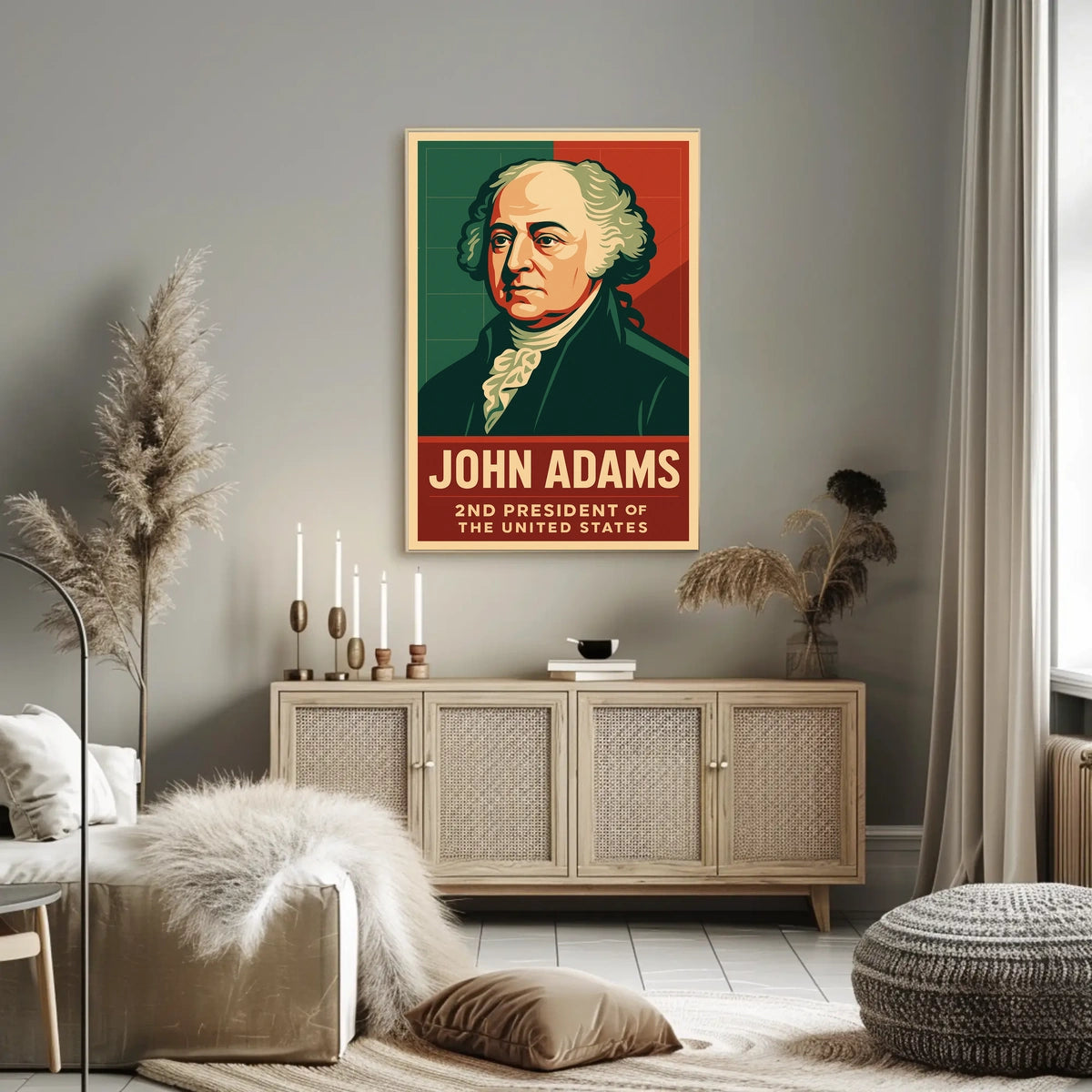 John Adams Second President Patriotism Typography Poster