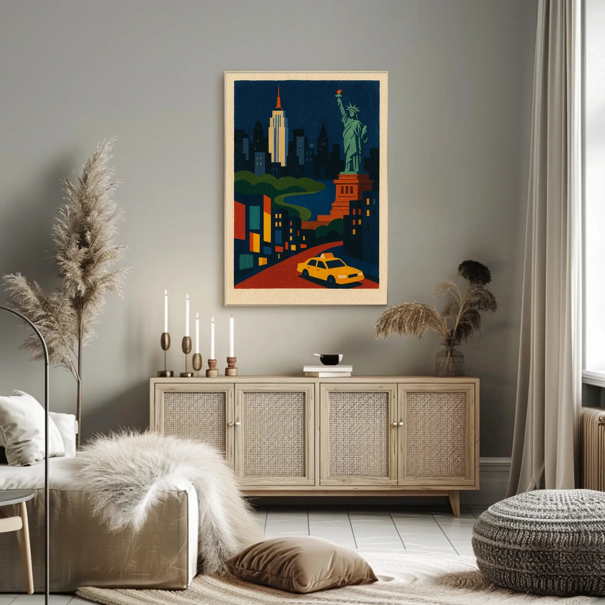 New York City Art Deco Poster Abstract Landmarks Wall Art