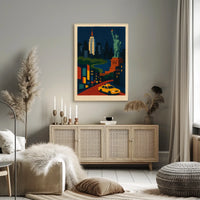 New York City Art Deco Poster Abstract Landmarks Wall Art