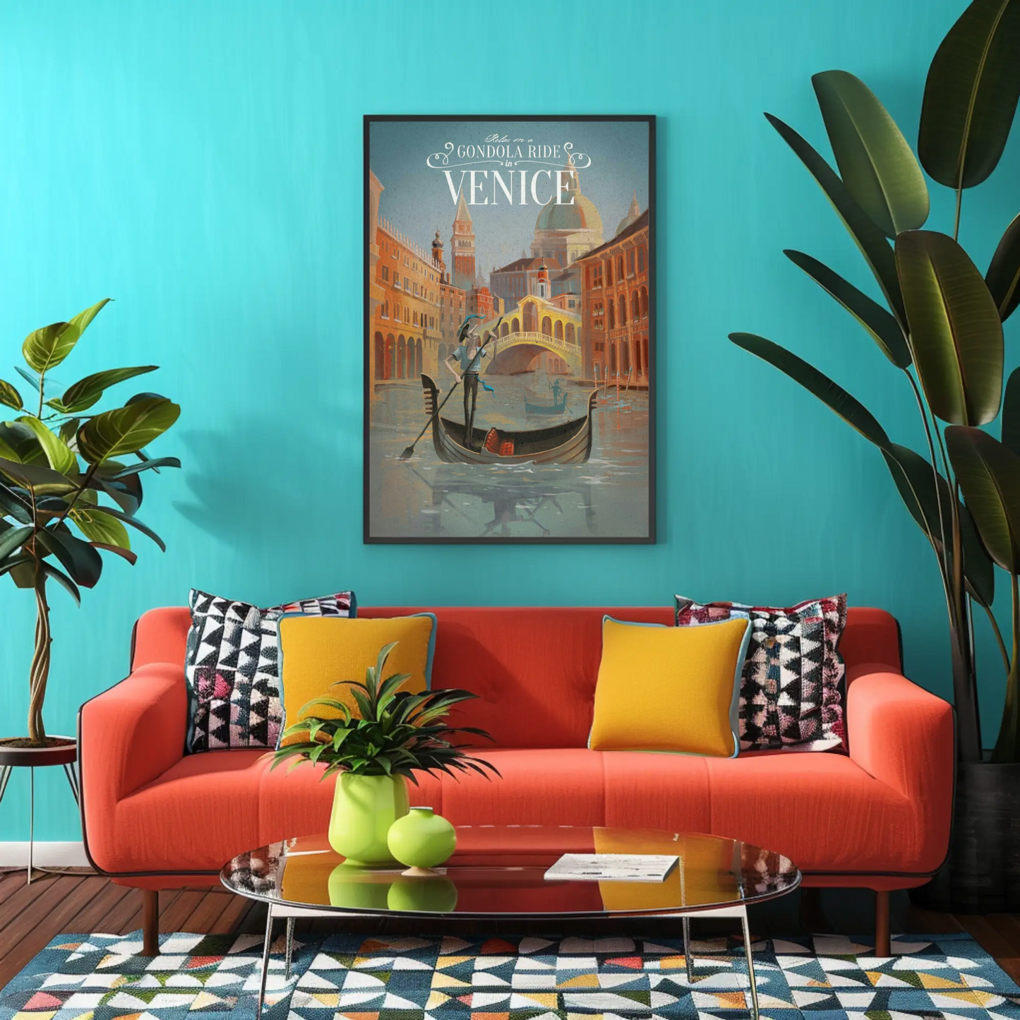 Venice - Gondola Ride Vintage Travel Poster
