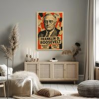 Franklin D. Roosevelt 32nd President of the United States Layered paper Collage Poster