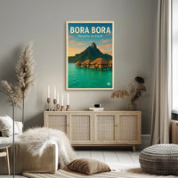 Bora Bora Vintage Travel Poster: Serene Overwater Paradise PosterGoat