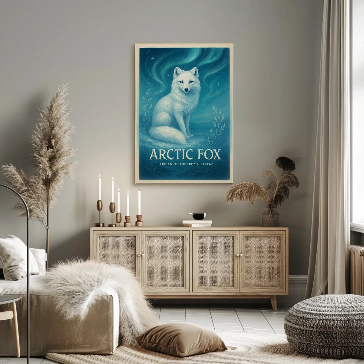 Arctic Fox Guardian of the Frozen Realms Poster