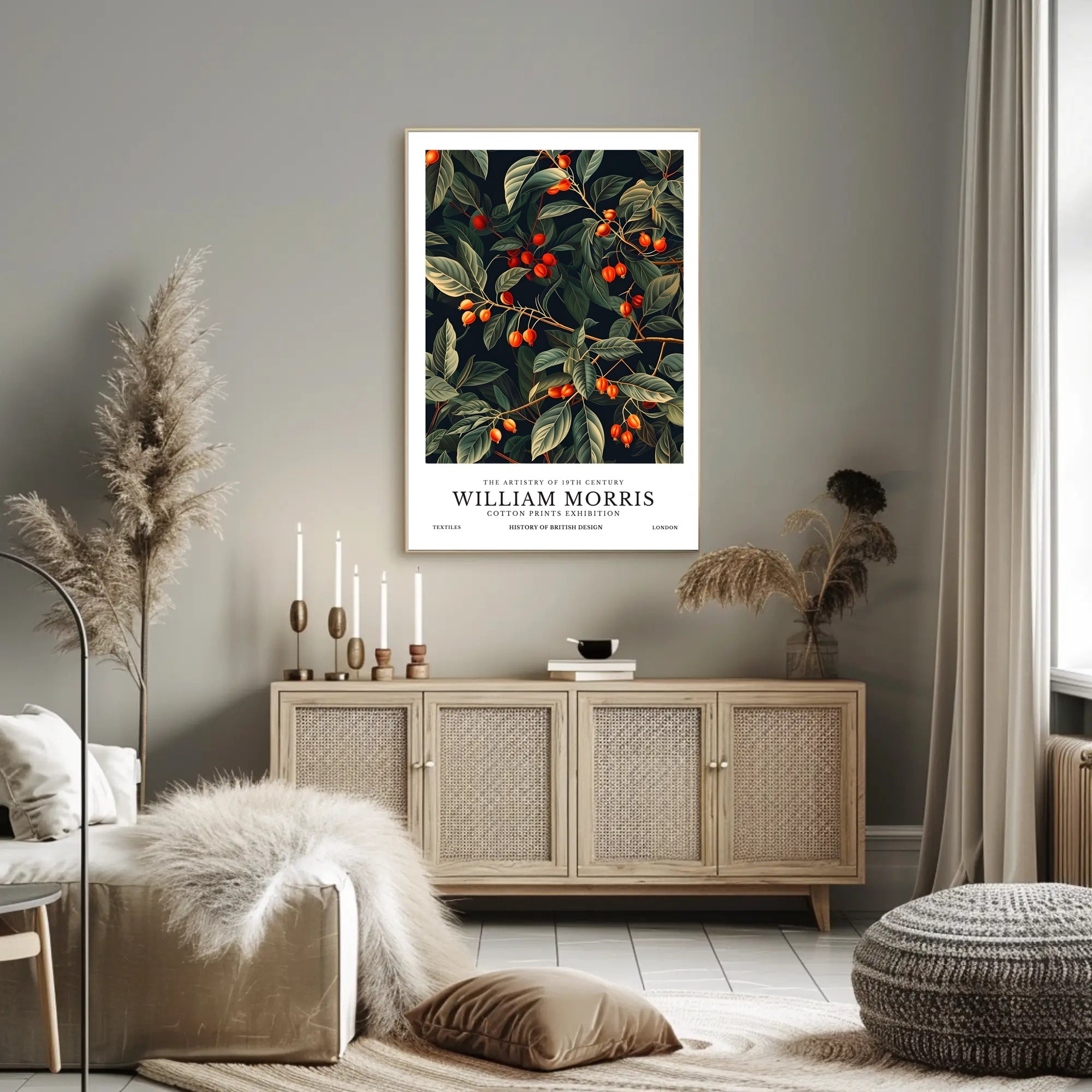 William Morris Cotton Prints Exhibition Poster