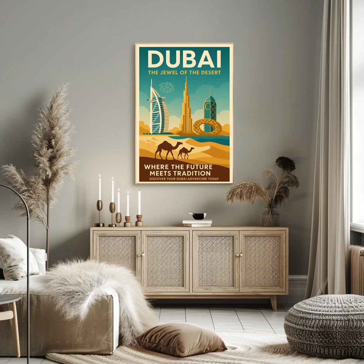 Dubai Poster Jewel of the Desert for Modern Home Decor