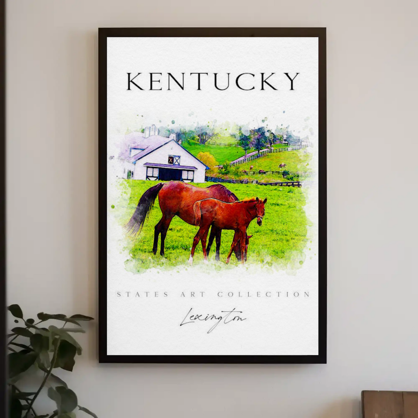 Kentucky Horse Farm Lexington Pastoral Scene Poster