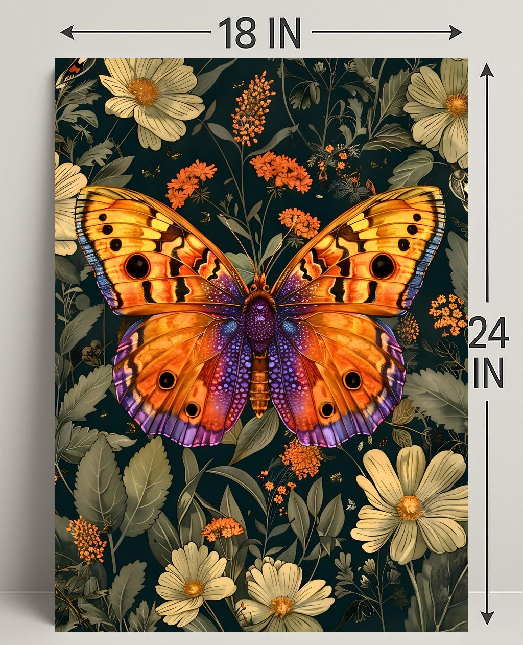 Vibrant Butterfly Garden Art: Abstract or Artistic Poster