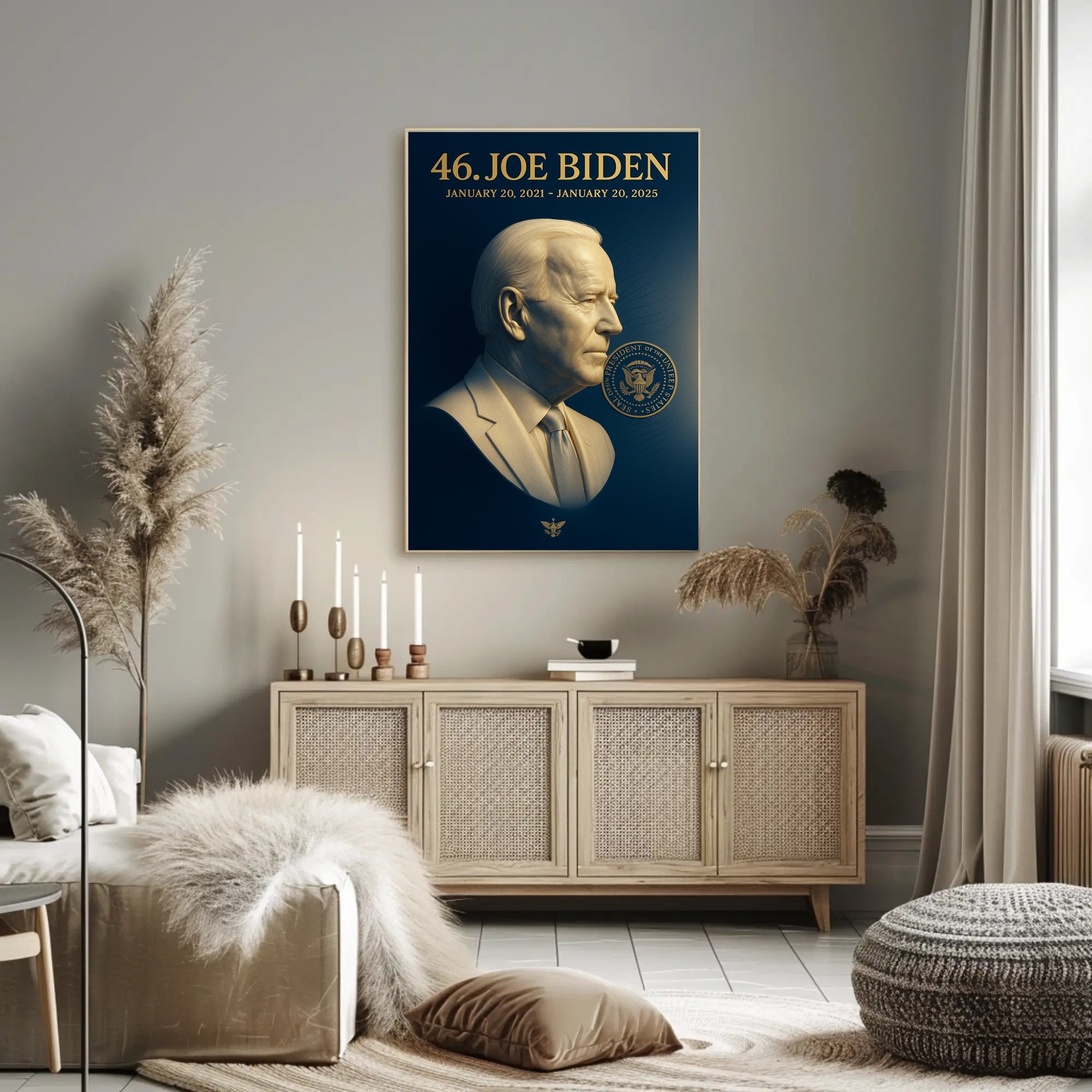Joe Biden 3d bust 46th President Poster PosterGoat