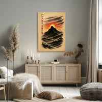Dramatic Japanese Landscape Impressionism: Artistic Poster