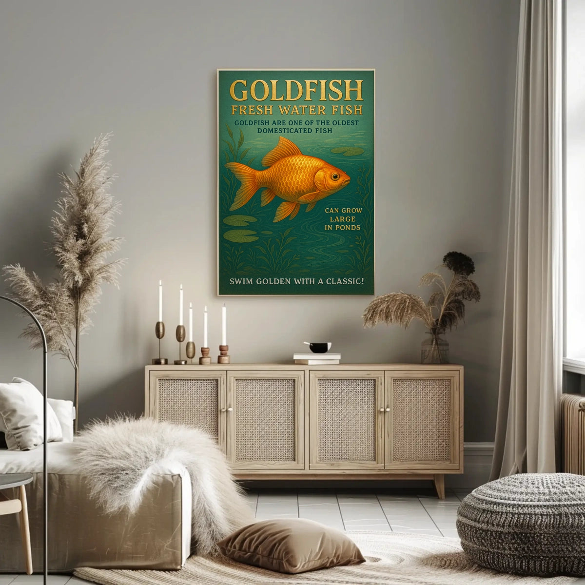 Goldfish Fresh Water Elegance Poster