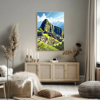 Machu Picchu Adventure: Vibrant Modern Art Poster
