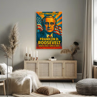 Franklin D. Roosevelt 32nd President of the United States Colorful Comic Book Style Poster