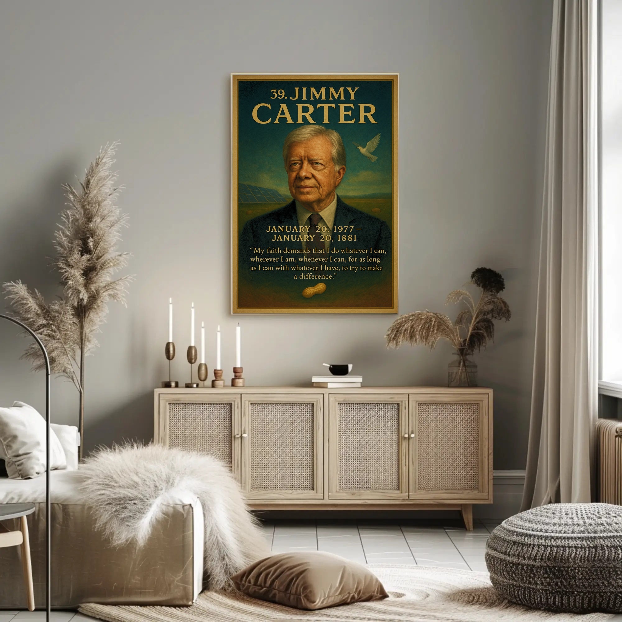 Jimmy Carter 39th President Wall Art Print PosterGoat