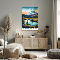 Lassen Volcanic National Park Vintage Travel Poster