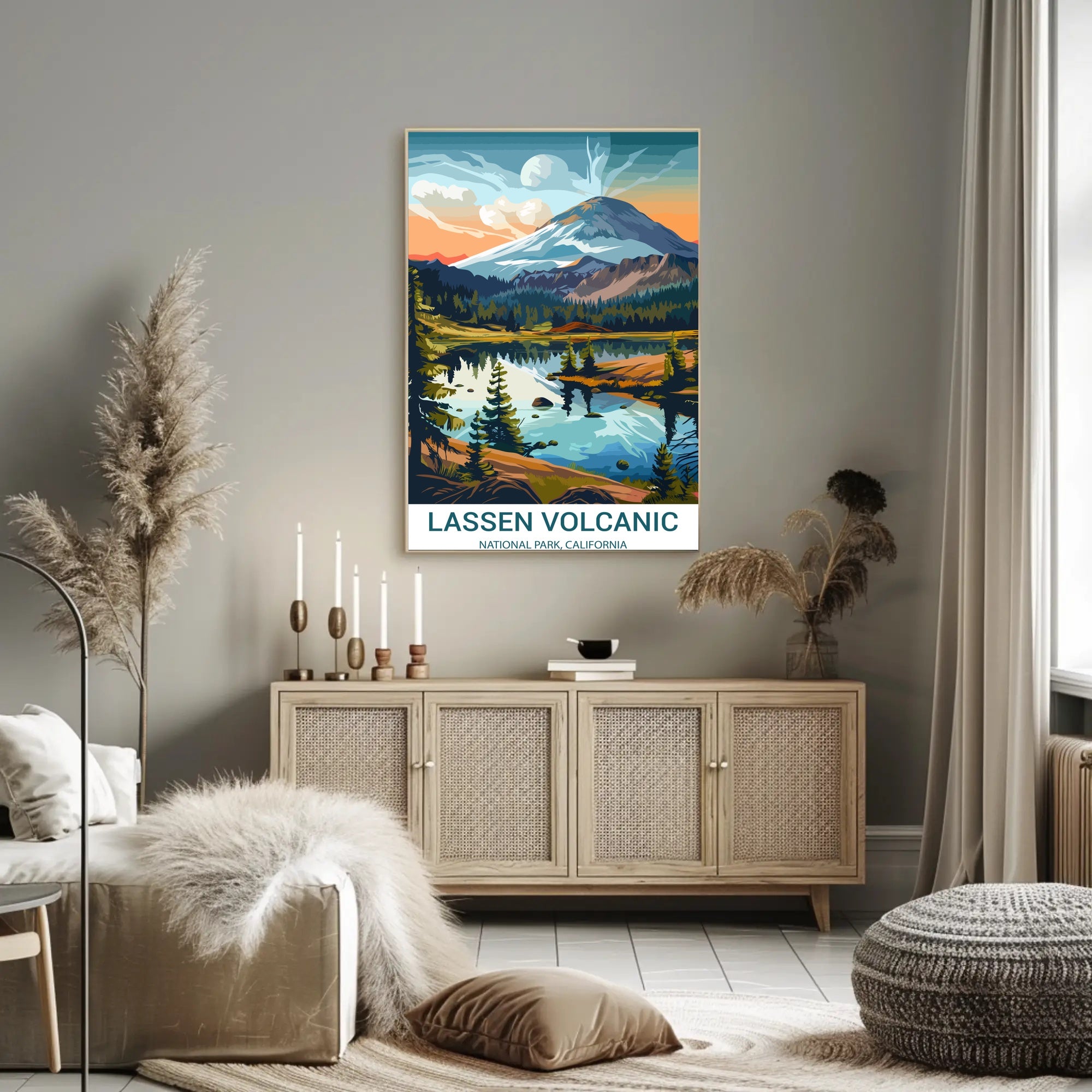 Lassen Volcanic National Park Vintage Travel Poster