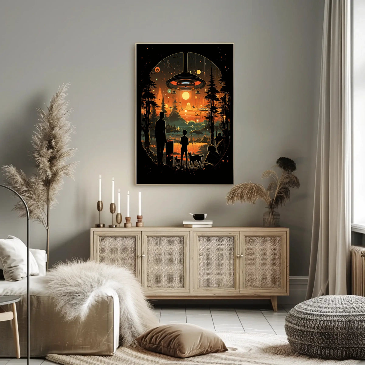 Cosmic Encounter At Sunset Poster
