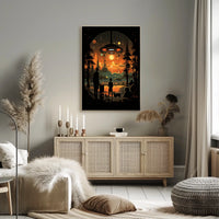 Cosmic Encounter At Sunset Poster