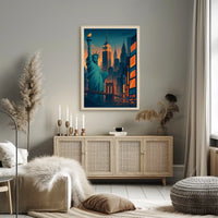 New York City Skyline Poster City of Dreams Office Decor