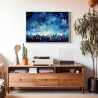 Starry Night Over the City Poster