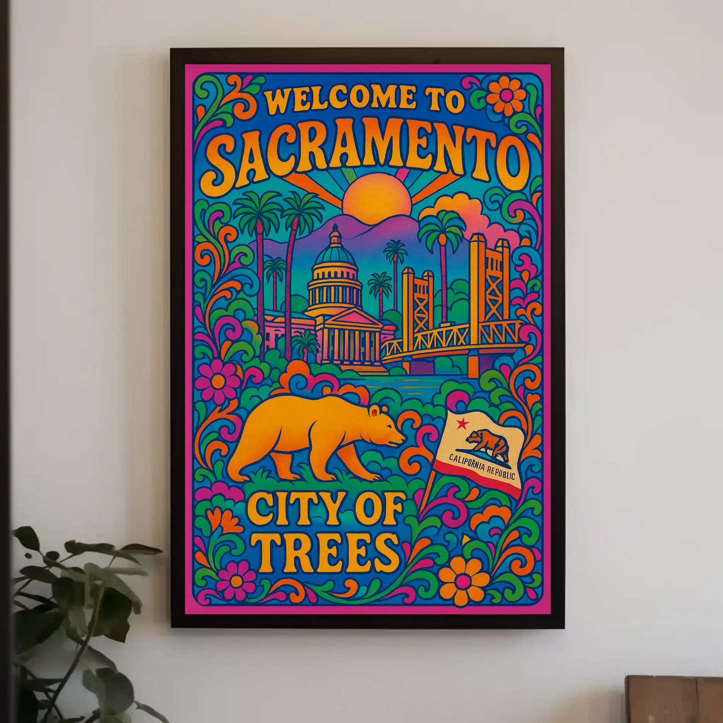 Sacramento City Of Trees Travel Poster