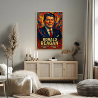 Ronald Reagan 40th President of the United States Glitch Hop Art Poster