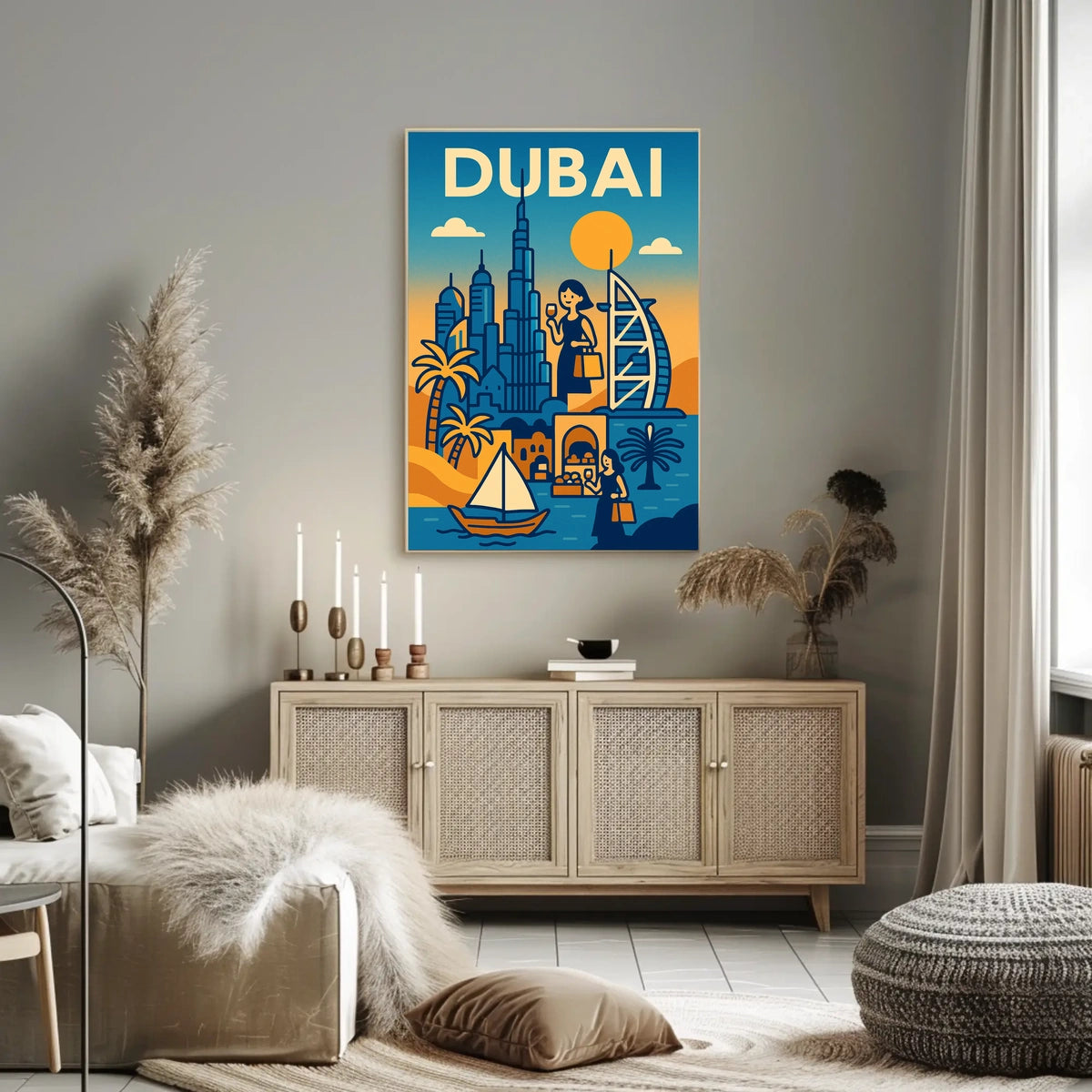 Discover Dubai Description Experience the vibrant blend of tradition Poster