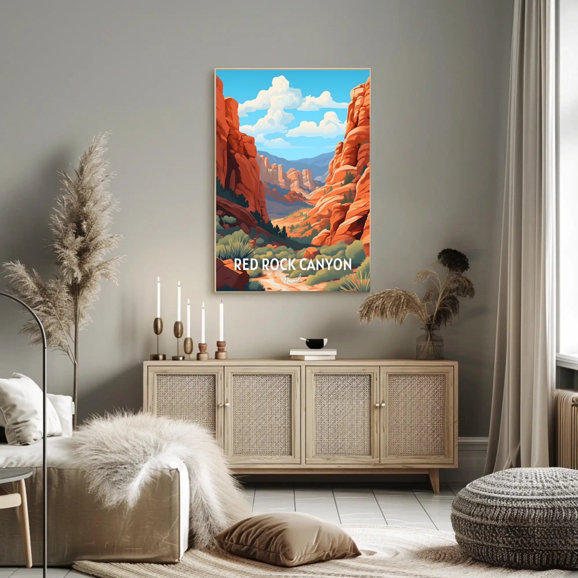Red Rock Canyon Adventure Travel Poster