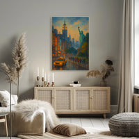 New York City Dusk Iconic Landmarks Poster Modern Wall Art