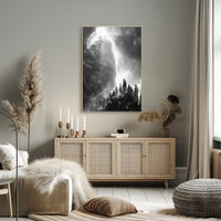 Aurora Lighthouse Seascape: Mystical Nighttime Poster PosterGoat