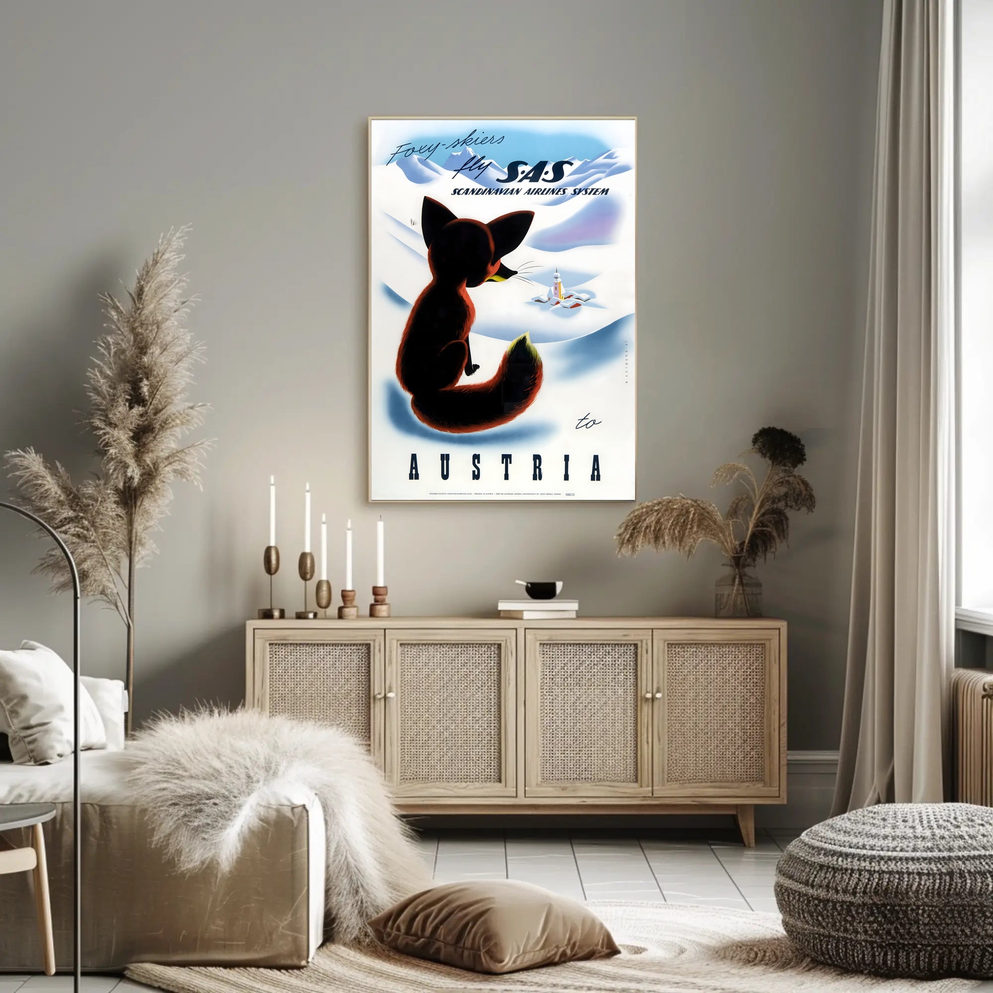 Vintage SAS Travel Poster: Explore Austria's Alpine Charm Travel Poster PosterGoat