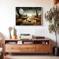 Timeless Surreal Landscape with Clock Artistic Poster