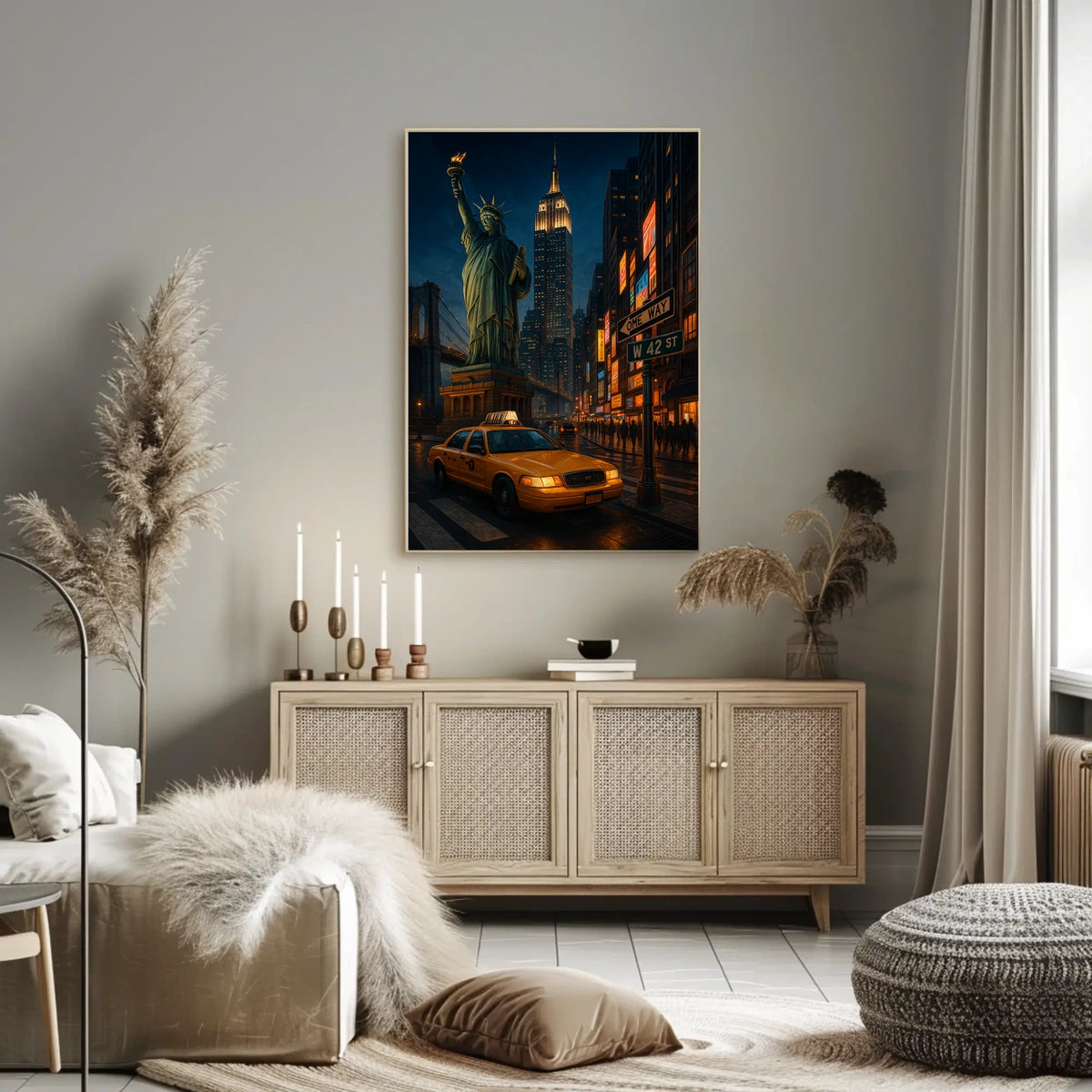 New York Nights Poster For NYC Lovers Timeless Cityscape