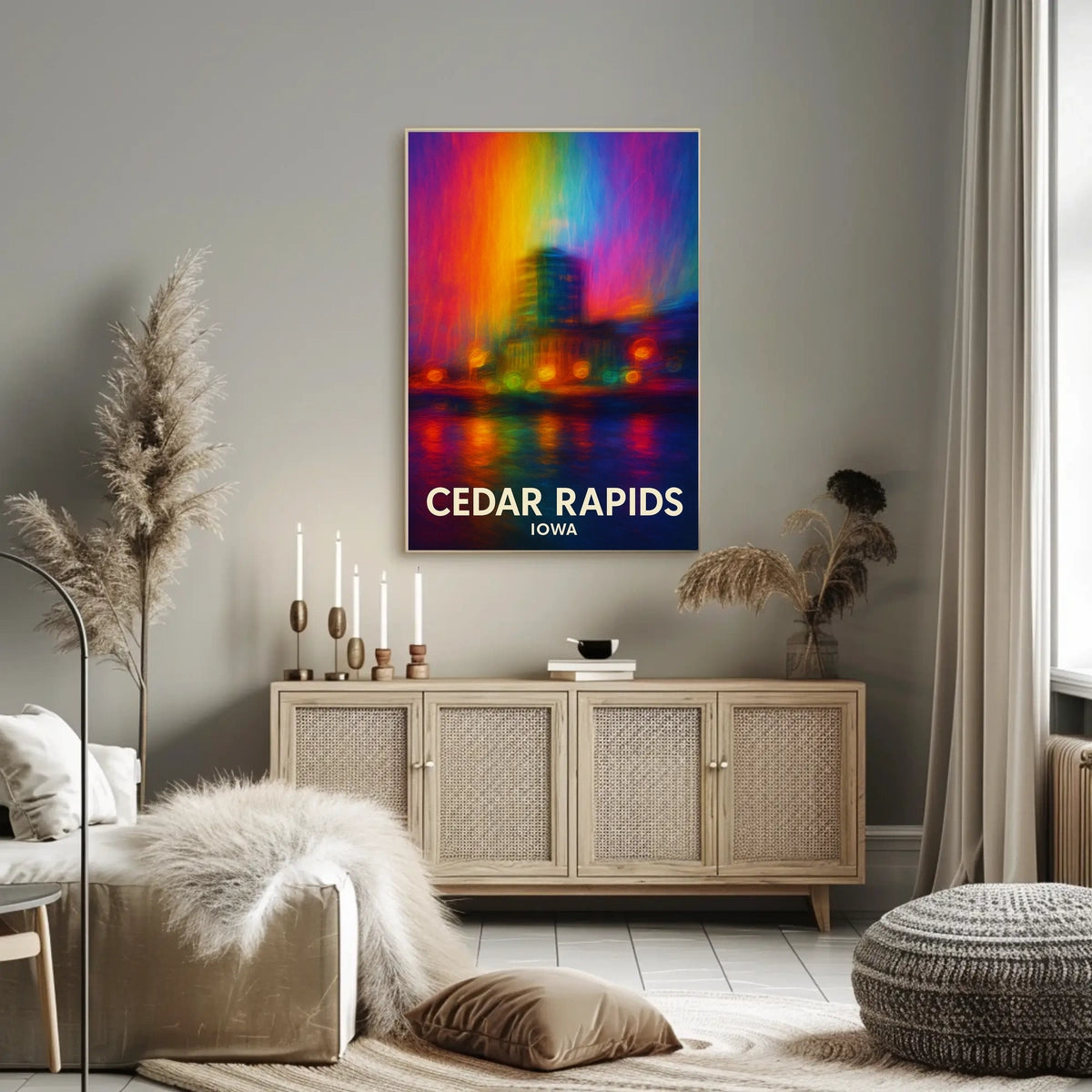 Cedar Rapids Iowa Scenic Travel Nature Photography Realism Minimalist Luminous Heritage Poster