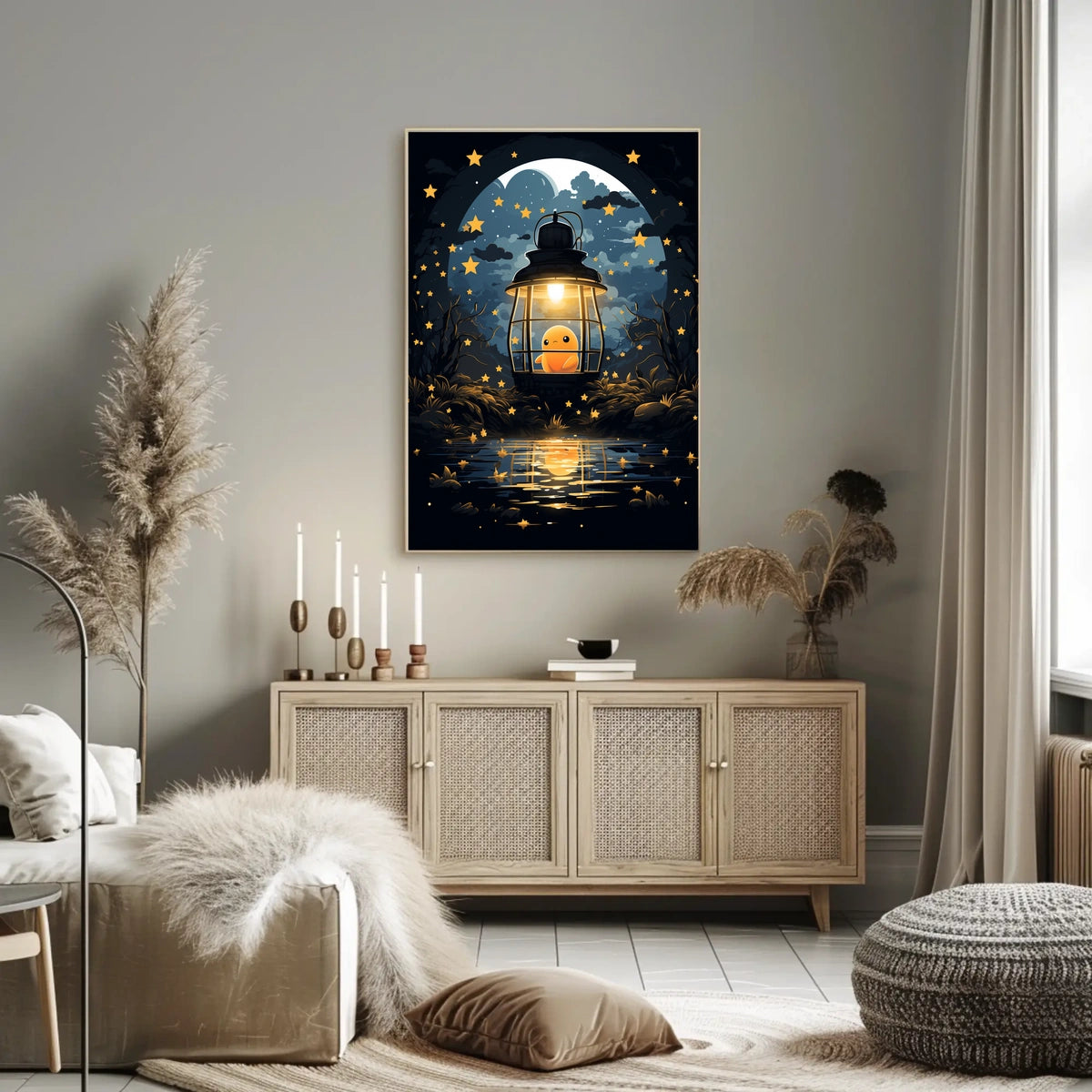 Starry Night Lantern Poster