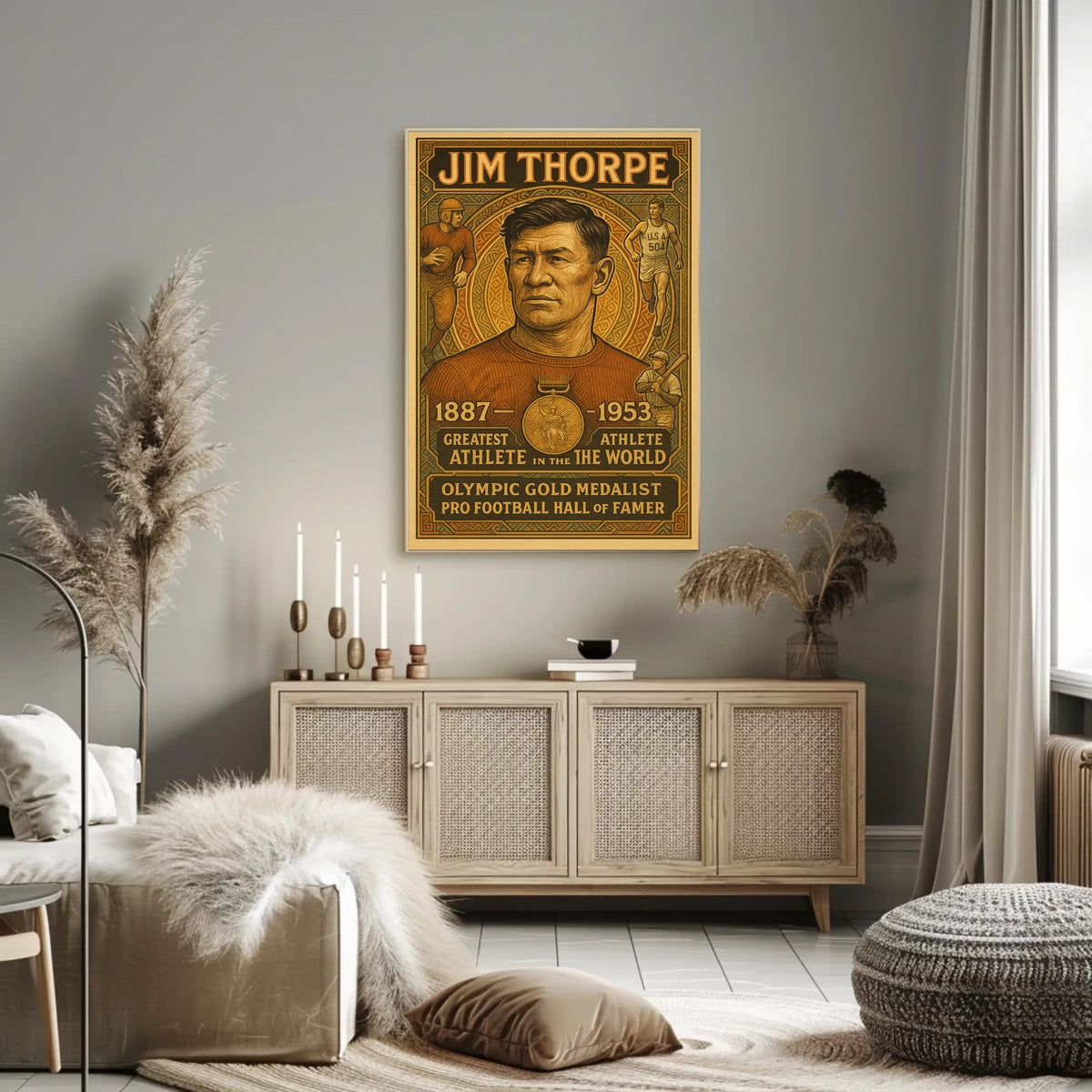 Celebrating Jim Thorpe Legendary Athlete Poster