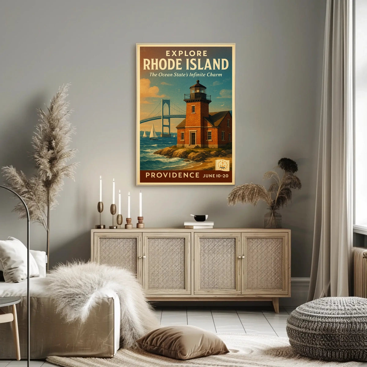 Explore Rhode Island The Ocean State Poster