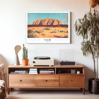 Uluru Desert Vintage Travel Poster