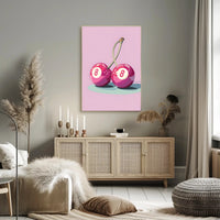 Cherry Billiard Balls Pop Culture Poster PosterGoat